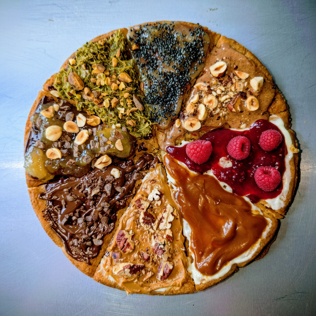 1 Cookie Pizza – 8 slices, 2 flavors (4 slices per flavor)